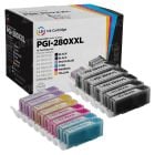 Compatible Canon PGI-280XXL / CLI-281XXL: 3 Pigment Bk PGI-280XXL & 2 Each of CLI-281XXL Bk, C, M, Y, PB (Super HY Set of Ink)