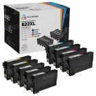 Remanufactured 822XL 9 Piece Set of Ink Cartridges for Epson