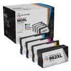 LD Remanufactured Replacement HY Ink Cartridges for HP 962XL: Bk, C, M, Y