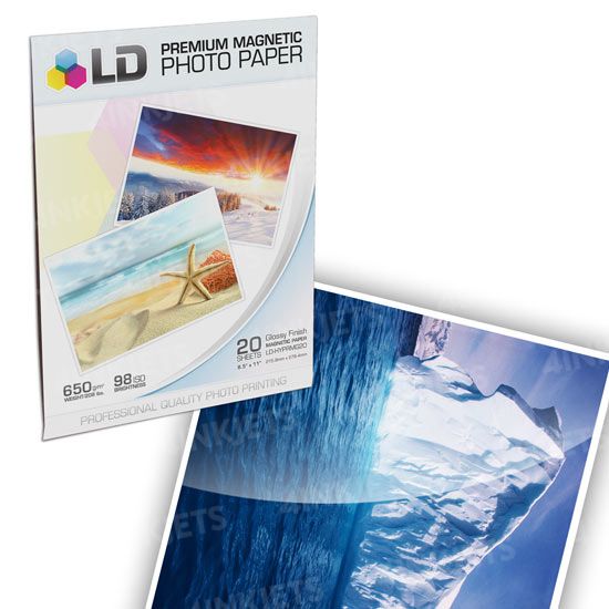 Glossy Sticker Paper - Inkjet Photo Paper - 8.5x11 (100 pack) - 4inkjets