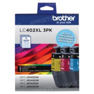 OEM Brother LC402XL Pack of 3 HY Color Ink Cartridges (1 of each Cyan, Magenta, Yellow)