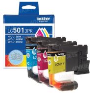 OEM Brother LC501 3-Pack Cyan Magenta Yellow Ink Cartridges