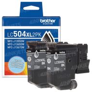 OEM Brother LC504XL Twin Pack High Yield Black Ink Cartridges