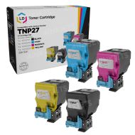 Set of 4 Compatible Konica Minolta TNP27 High Yield Toner Cartridges (Bk/C/M/Y)