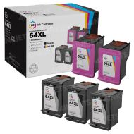 LD Remanufactured Black & Color Ink Cartridges for HP 64XL