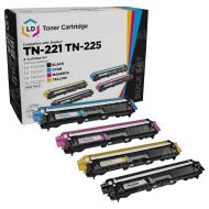 Set of 4 Brother Compatible TN221/TN225 Toners: BCMY