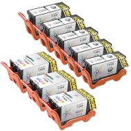 Compatible Set of 8 Replacements for Dell Series 23 Black & Color Ink