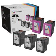 LD Remanufactured Black & Color Ink Cartridges for HP 62XL