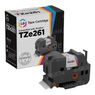 Compatible Brother TZe261 1 1/2" Black on White Tape