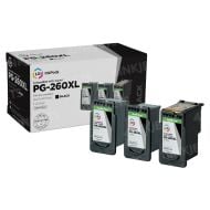 LD InkPods™ Ink Cartridge Replacements for Canon PG-260XL (Black, 3-Pack with OEM printhead)