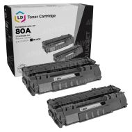 2 Pack LD Compatible Black Toner Cartridges for HP 80A