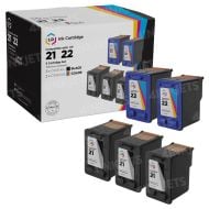 LD Remanufactured Black & Color Ink Cartridges for HP 21 & HP 22