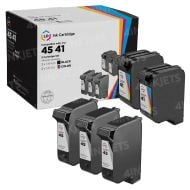 LD Remanufactured 45 and 41 Black and Color Ink for HP