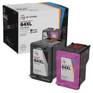 2-Pack of HP 64XL & 64XL Remanufactured Ink Cartridges