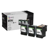 LD InkPods™ Replacements for HP 65XL Ink Cartridge (Black, 3-Pack with OEM printhead)