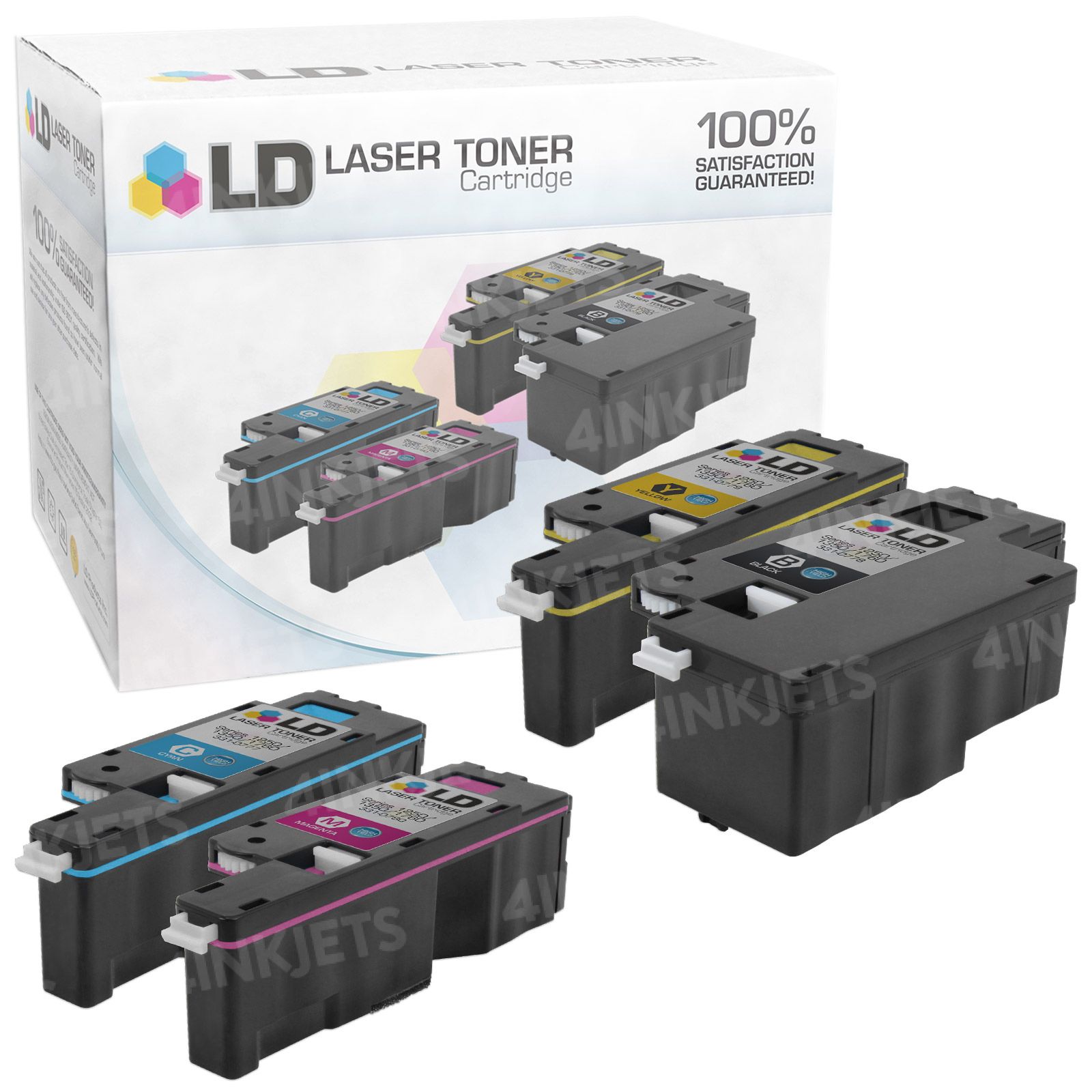 Eurotone Nachfüllpulver Für Dell 1250c Drucker – 4er Multipack, Kompatibel Mit Brother/Dell Serie, Ca. 2000 Seiten Pro Beutel