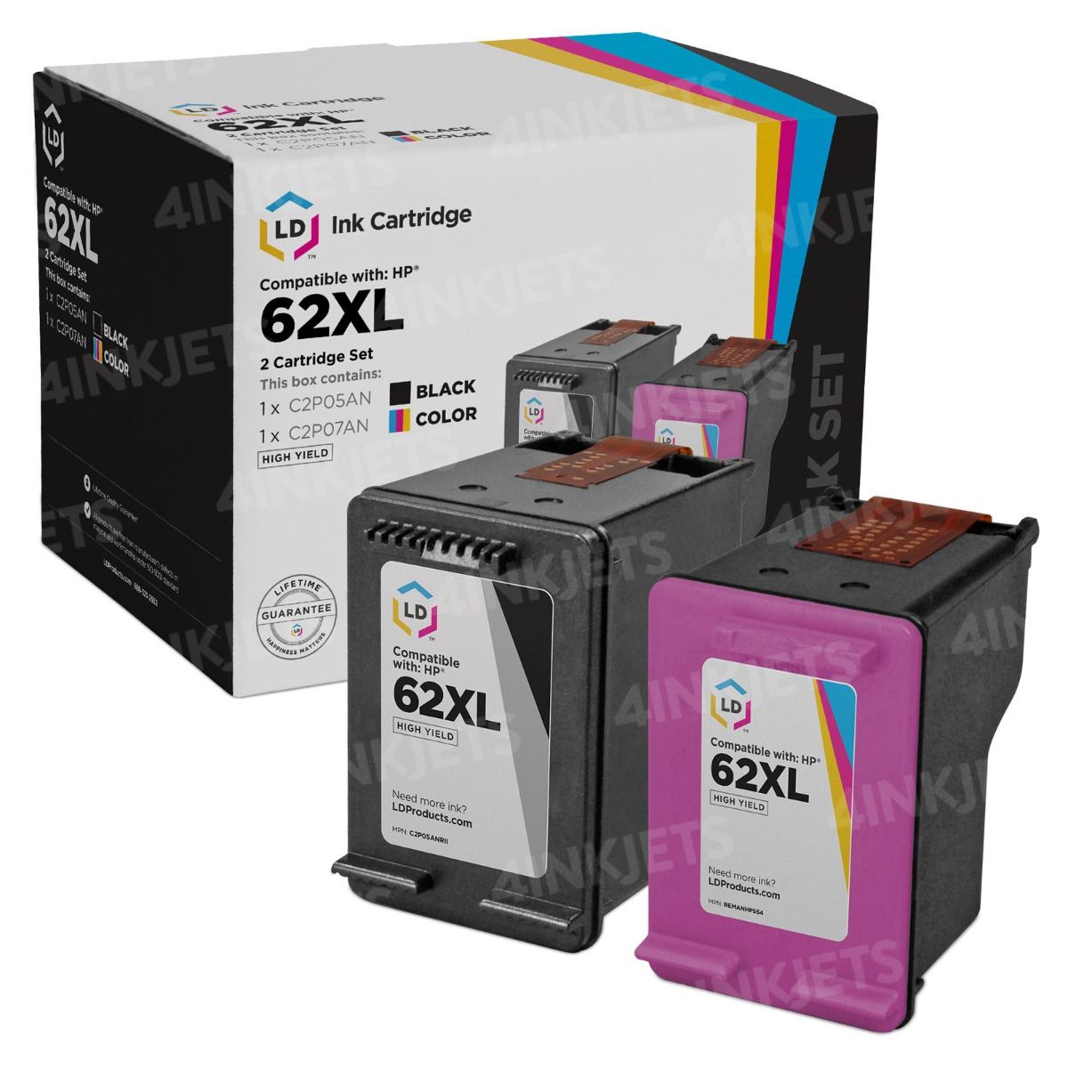 Cartouches D'encre HP 62 Ou HP 62 XL Original Multipack - Neuves, Compatibles Nombreuses Imprimantes