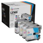 Set of 4 Brother Compatible LC103 Ink Cartridges: BCMY