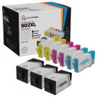 LD Remanufactured Set of 9 HY Inkjet Cartridges for HP 902XL