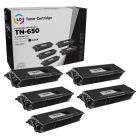 5 Pack Brother TN650 High Yield Black Compatible Toner Cartridges