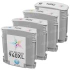 LD Remanufactured 940XL 4 Piece Set of Ink for HP