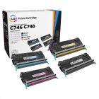4 Remanufactured Toner Cartridges for Lexmark C746H C746A