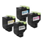 Set of 4 Lexmark Compatible Extra High Yield CS421/521/622 & CX421/522/622/625 Laser Toner Cartridge