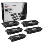 5 Pack Brother TN560 High Yield Black Compatible Toner Cartridges