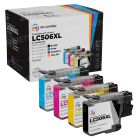 Compatible Brother Set of 4 LC506XL High Yield Ink Cartridges: 1 Each of Black, Cyan, Magenta & Yellow