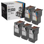 Remanufactured Canon PG-275XL Ink Bundle: 3 HY Black PG-275XL and 2 HY Tri-Color CL-276XL