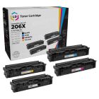 Set of 4 Compatible HP 206X High Yield Toner Cartridge (Black, Cyan, Magenta, Yellow)