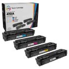 Set of 4 Compatible HP 410A Toner Cartridges (Black, Cyan, Magenta and Yellow)