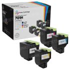 Set of 4 Lexmark Compatible 701H High Yield (Black, Cyan, Magenta, Yellow) Laser Toner Cartridge